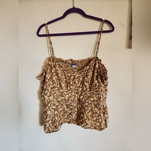 Old Navy Floral Brown Women's cropped Top XXL